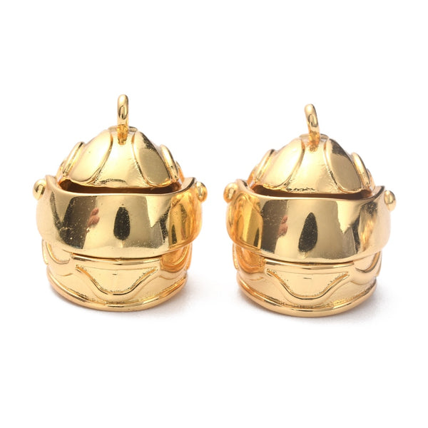 Casco, Brass, Enchapado 18k, Charm y Pendant