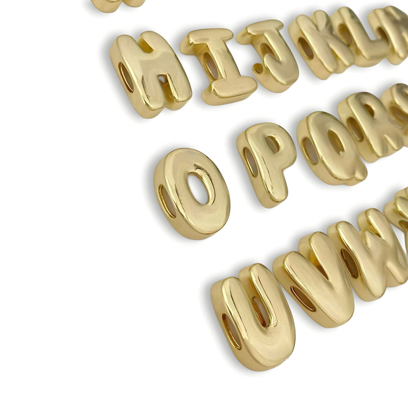 Letra, Inicial, Enchapado 18k, Pasador Deslizante