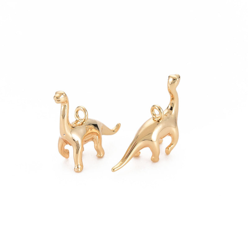 Dinosaurio, Brass, Enchapado 18k, Charm y Pendant