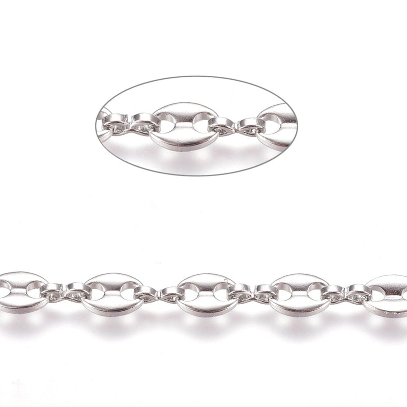 Oval Link, Stainless Steel