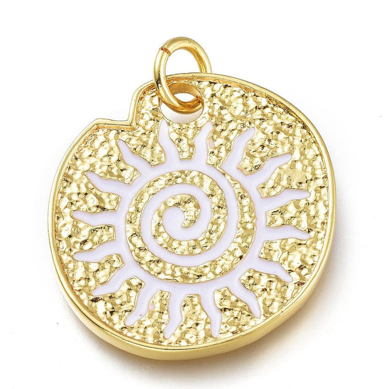 Sol, Brass, Enchapado 18k, Charm y Pendant