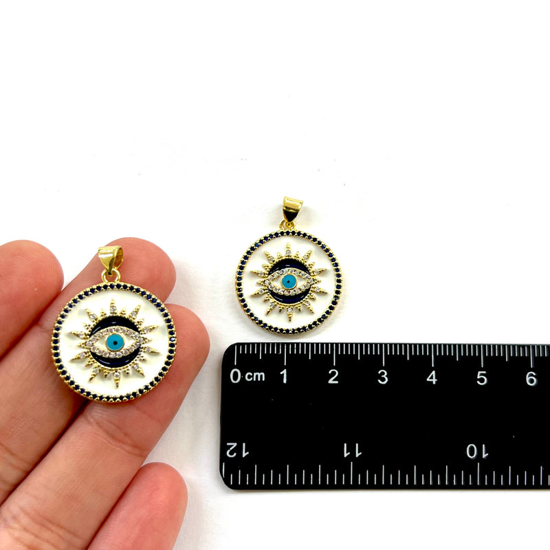 Ojo, Evil Eye, Brass, Enchapado 16k, Charm y Pendant