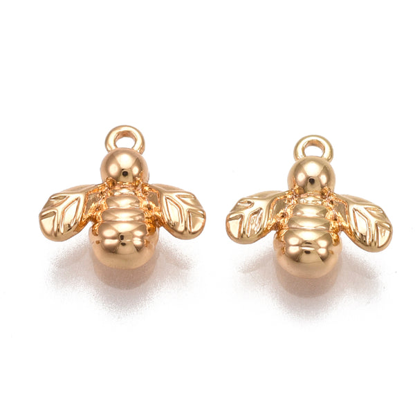 Abeja, Brass, Enchapado 18k, Charm y Pendant