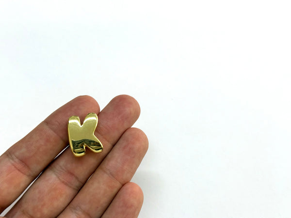 Letra, Inicial, Enchapado 18k, Pasador Deslizante