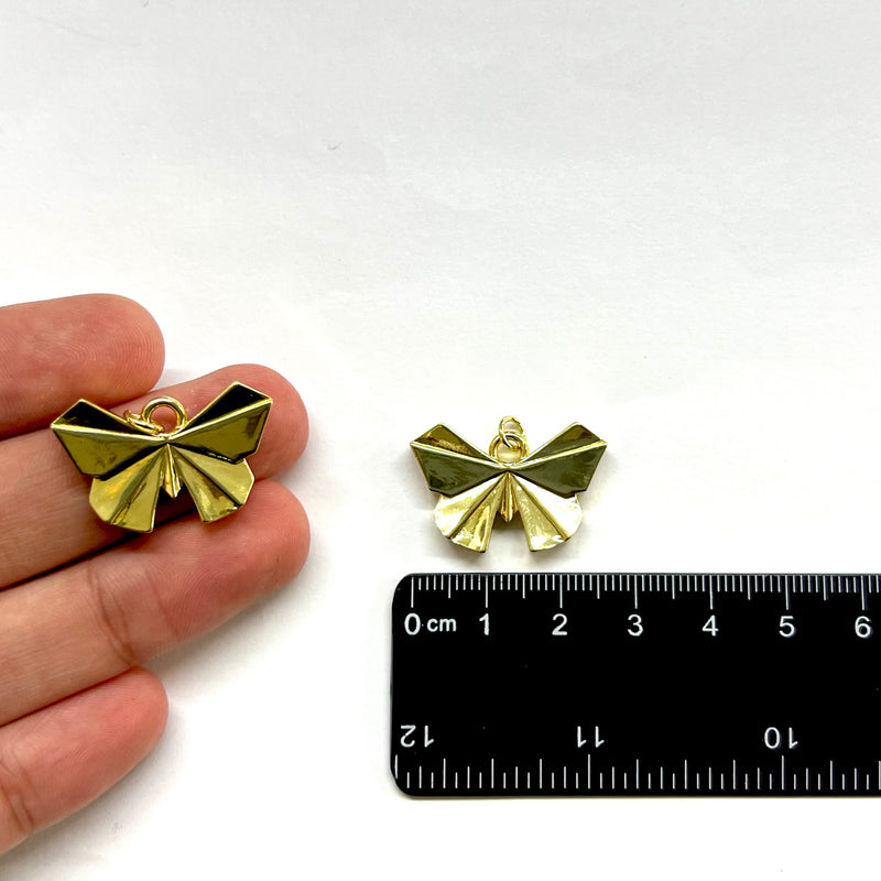 Mariposa, Brass, Enchapado 18k, Charm y Pendant