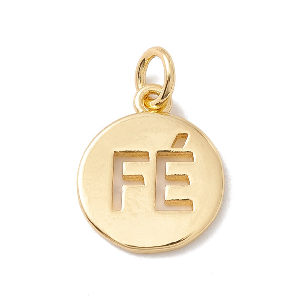 Fé, Brass, Enchapado 18k, Charm y Pendant