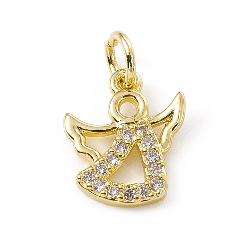 Angel, Brass, Enchapado 18k, Charm y Pendant