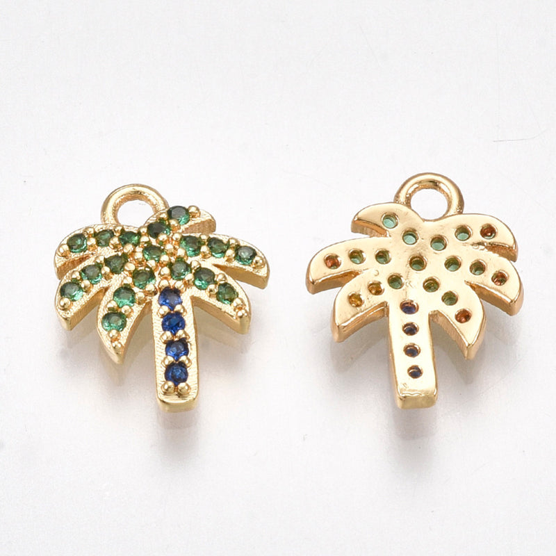 Palma, Brass, Enchapado 18k, Charm y Pendant