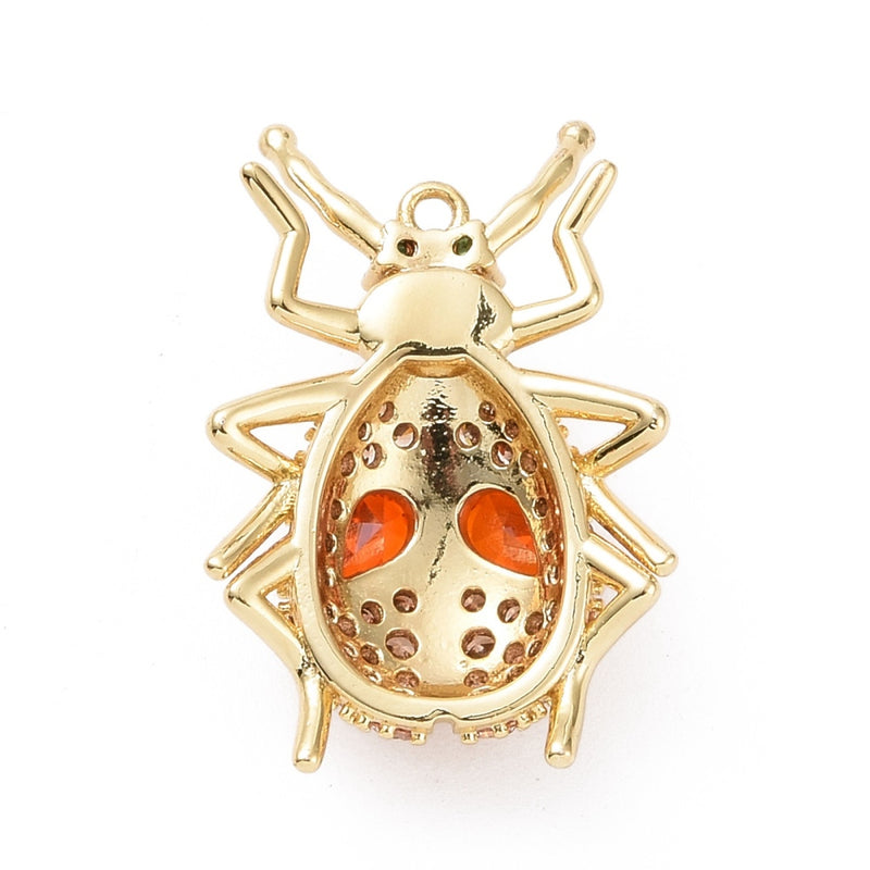 Escarabajo, Insecto, Brass, Enchapado 18k, Charm y Pendant