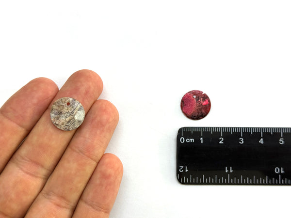 Lentejuela, Redondo, Concha Natural, Charm/Pendant