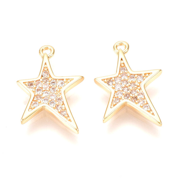 Estrella, Brass Enchapado 18k, Charm y Pendant