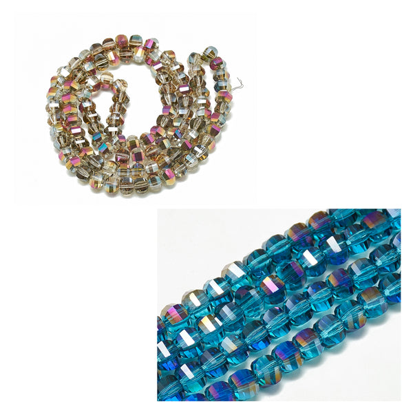 Beads Facetados, Cristal, 6mm, Beads