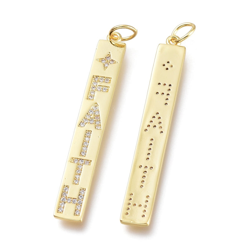 Faith, Brass, Enchapado, Charm y Pendant