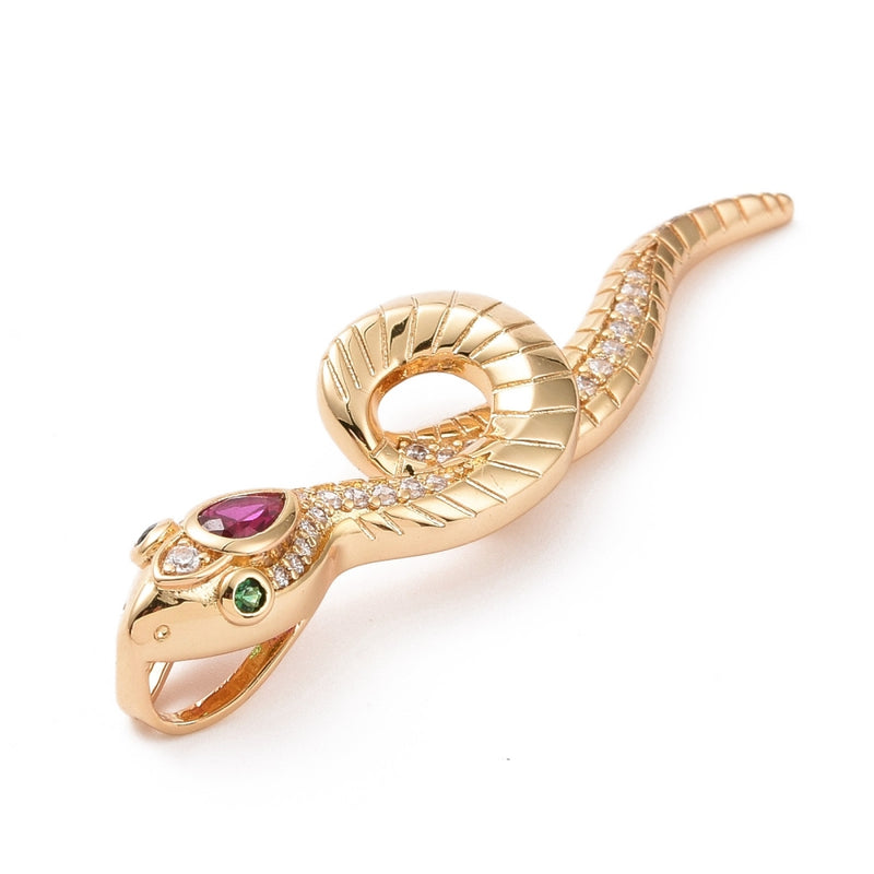 Serpiente, Brass, Enchapado 18k, Charm y Pendant