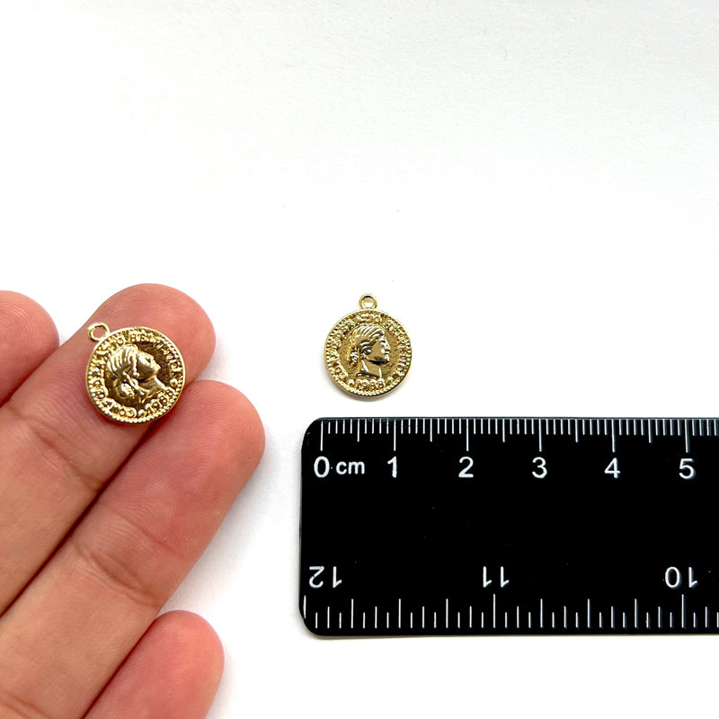 Moneda, 5, Brass, Enchapado 18k, Charm y Pendant