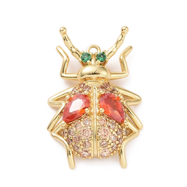 Escarabajo, Insecto, Brass, Enchapado 18k, Charm y Pendant