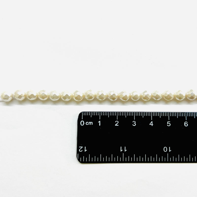 Perlas Nacaradas Facetadas, Grado A, Beads, 6mm