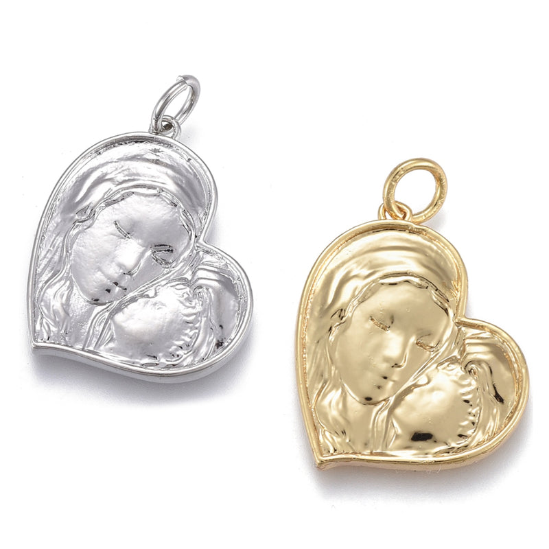 Mamá, Madre, Brass, Enchapado 18k, Charm y Pendant