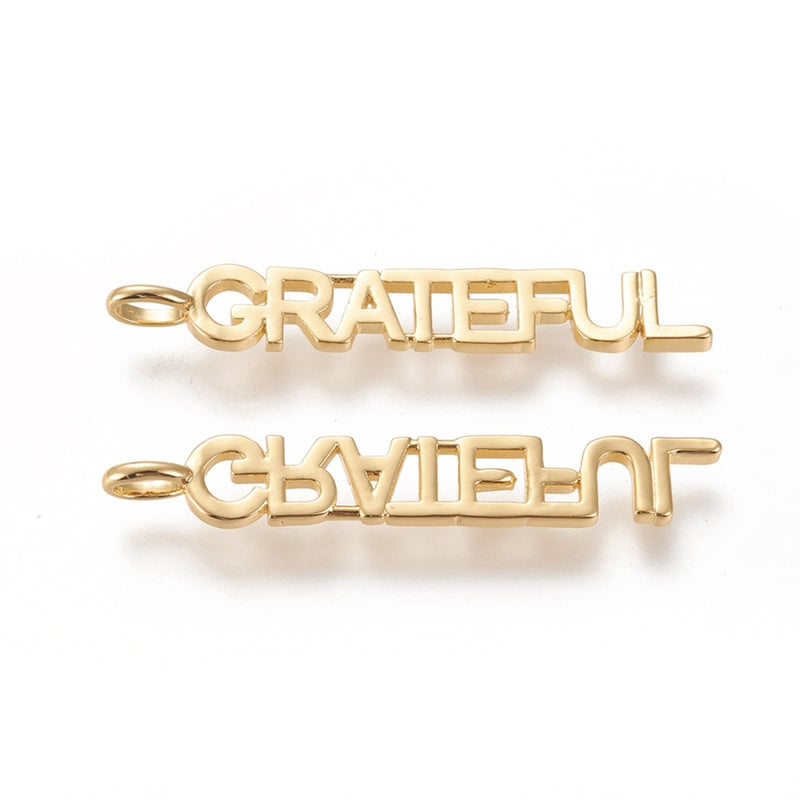 Grateful, Brass, Enchapado 18k, Charm y Pendant