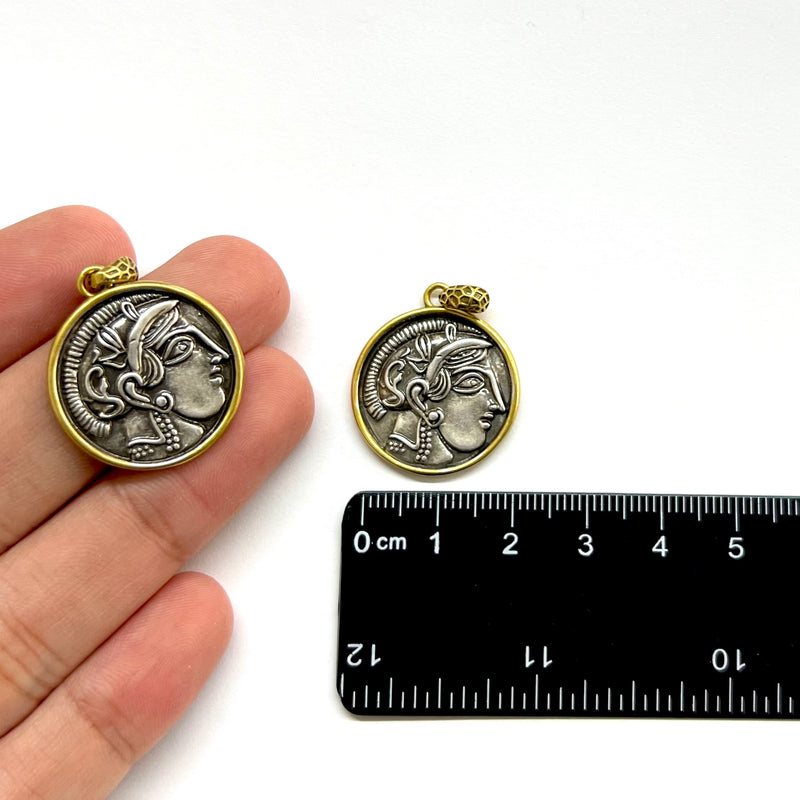 Moneda de Grecia, Antigua, Brass, Enchapado, Charm y Pendant