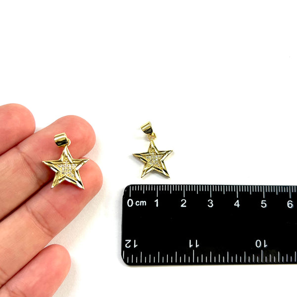 Estrella, Brass, Enchapado, Charm y Pendant