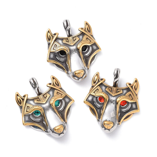 Lobo, Tibetano, Stainless Steel, Pendant