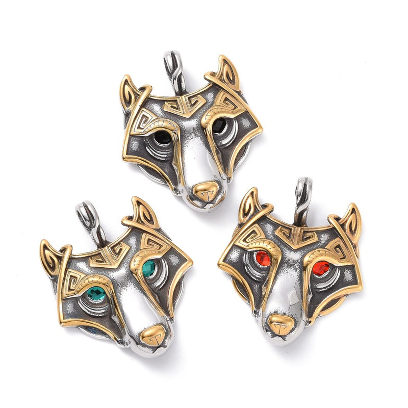 Lobo, Tibetano, Stainless Steel, Pendant