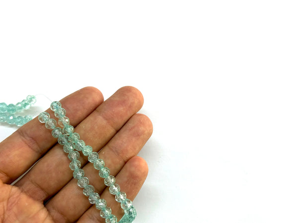 Cristal Crackeado, Rondelle Facetado 6mm, Beads