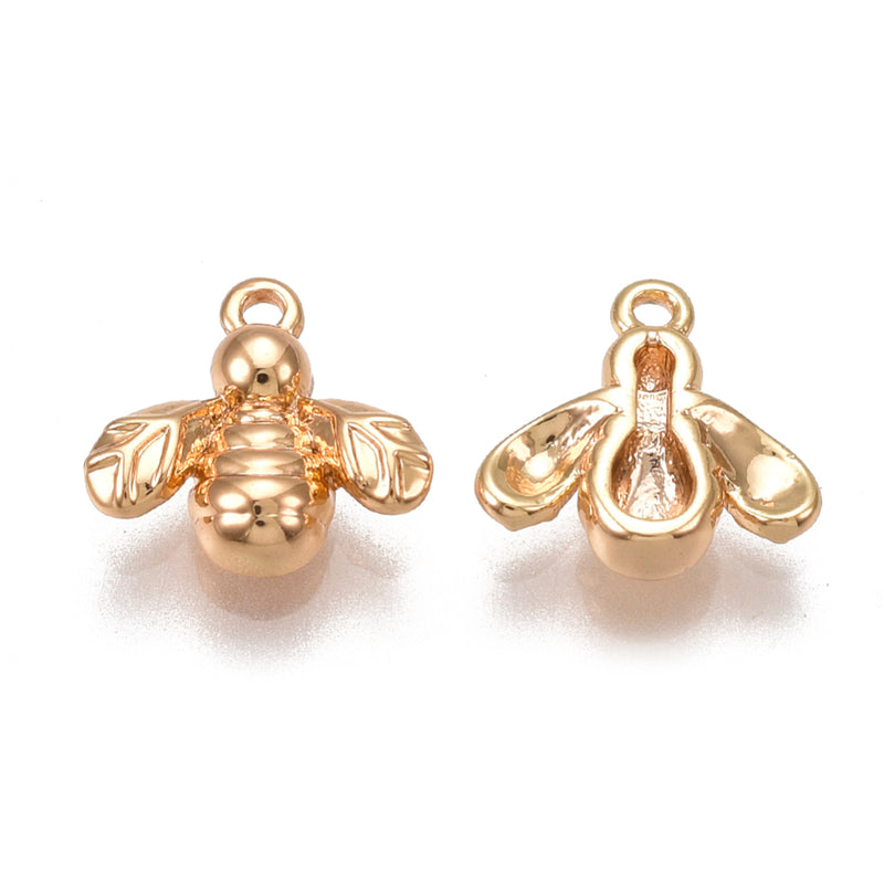 Abeja, Brass, Enchapado 18k, Charm y Pendant