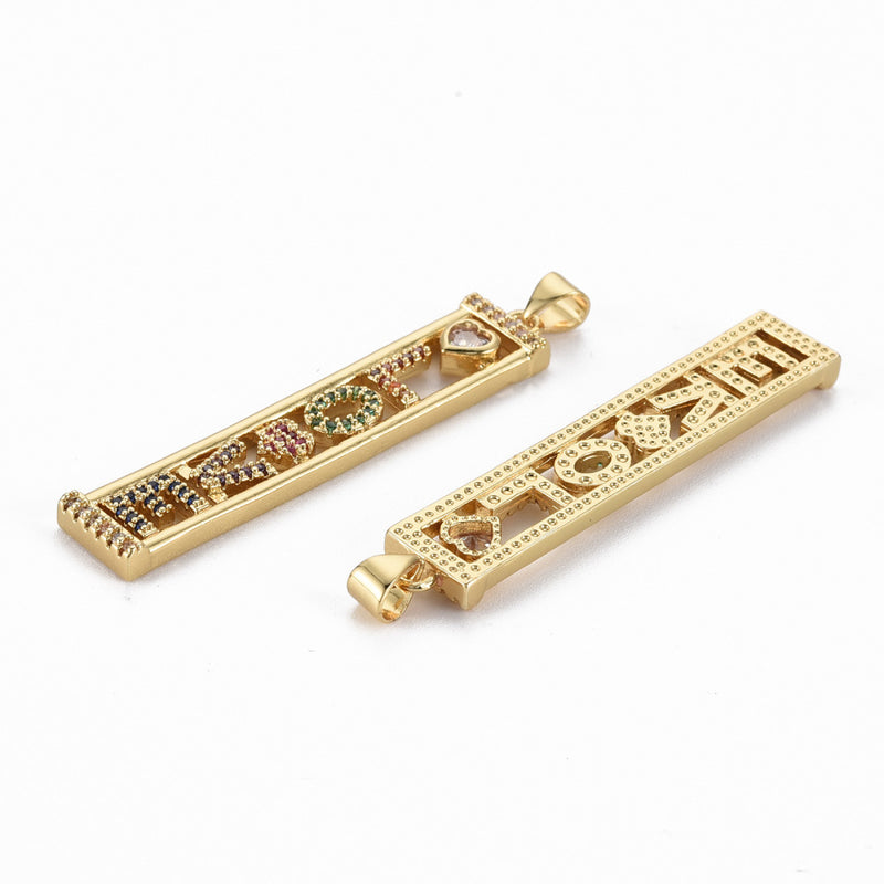 Love, Brass, Enchapado 16k, Charm y Pendant