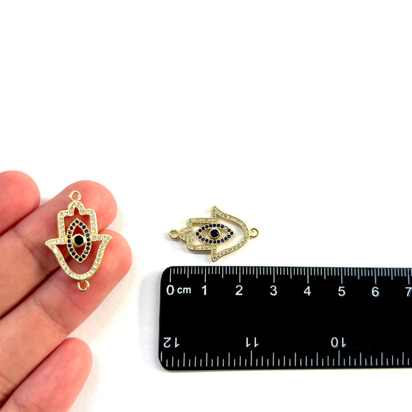 Mano de Hamsa, Fatima, Ojo, Brass, Enchapado, Conector