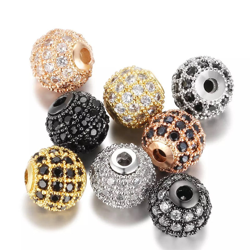 Beads con Rhinestone 10, 8, 6mm*