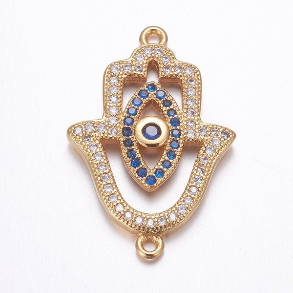 Mano de Hamsa, Fatima, Ojo, Brass, Enchapado, Conector