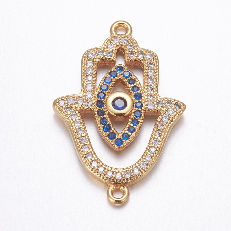 Mano de Hamsa, Fatima, Ojo, Brass, Enchapado, Conector