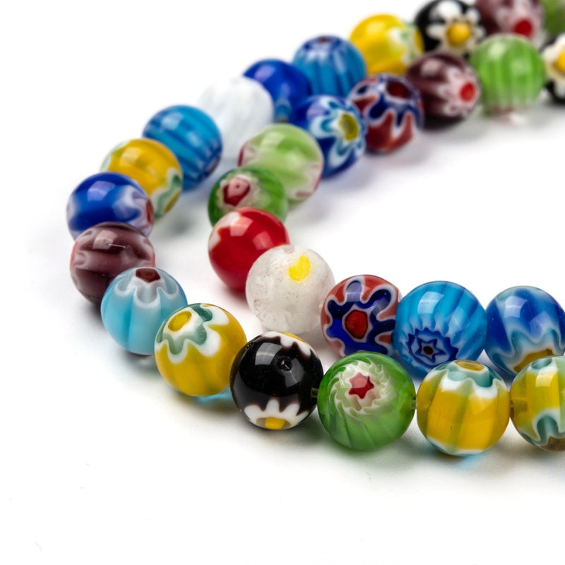 Millefiori, Cristal, 8mm, Beads