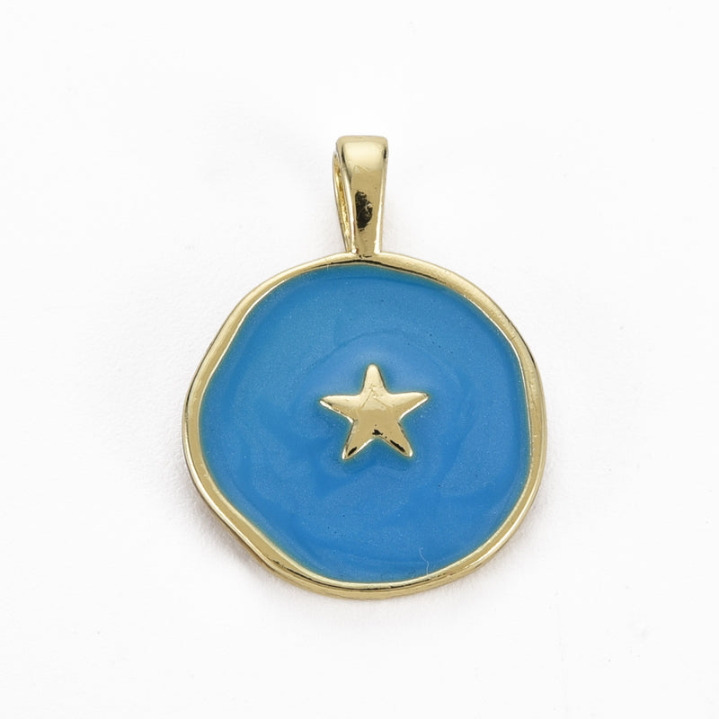 Estrella, Brass, Enchapado 16k, Charm y Pendant