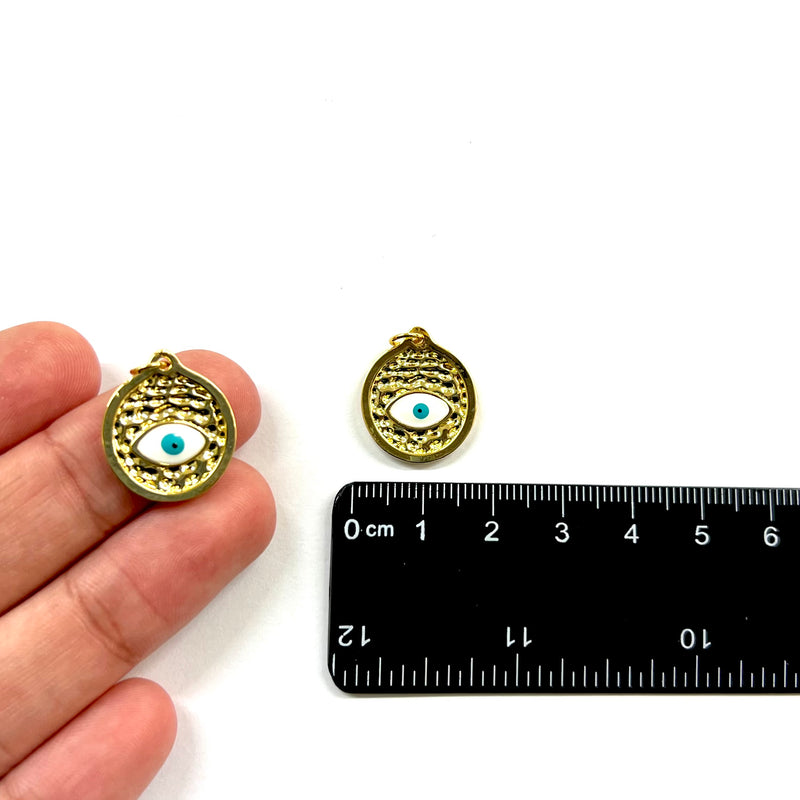 Ojo, Evil Eye, Brass, Enchapado 18k, Charm y Pendant