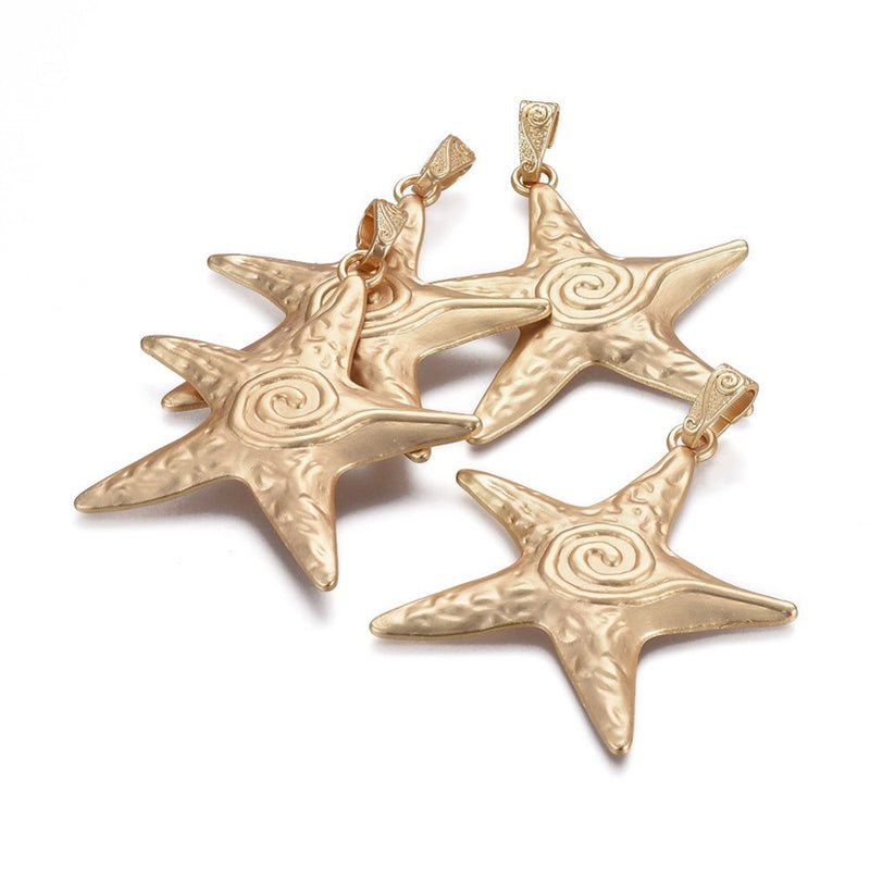 Estrella, alloy, enchapado 18k, 76x66mm, Pendant, Charm