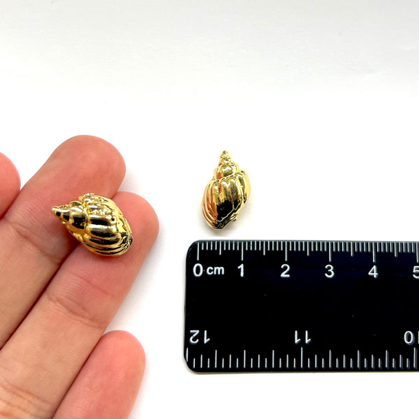 Caracol, Brass, Enchapado 18k, Charm y Pendant