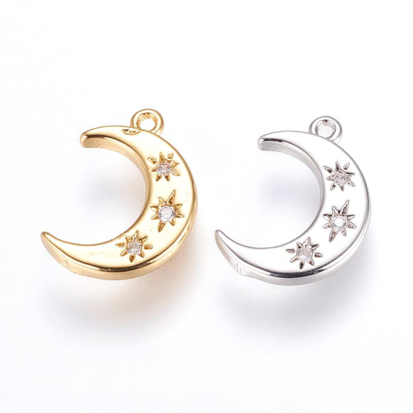 Luna, Brass, Charm y Pendant