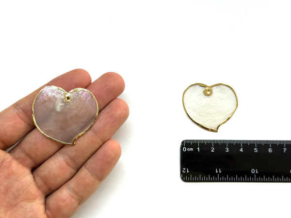 Corazón, Concha Capiz Natural, Charm/Pendant