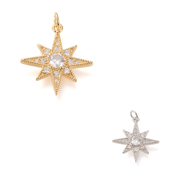 Estrella, Enchapado 20k, Rhinestone, Charm