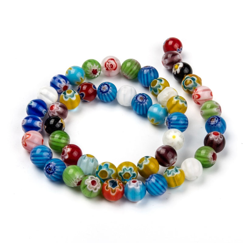 Millefiori, Cristal, 8mm, Beads