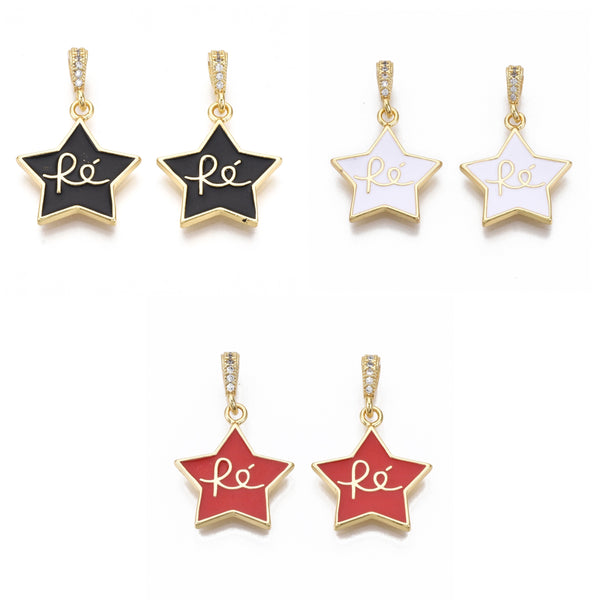 Fé, Estrella, Brass, Enchapado 16k, Charm y Pendant