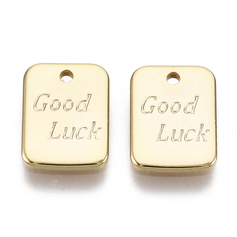 Good Luck, Brass, Enchapado 18k, Charm y Pendant