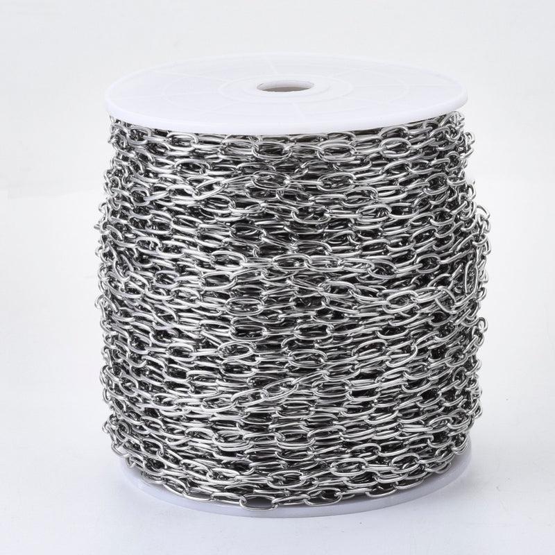 Cadena Paperclip, Stainless Steel