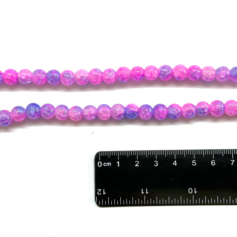 Bead Redondo, Cristal Crackeado, 8mm, Beads