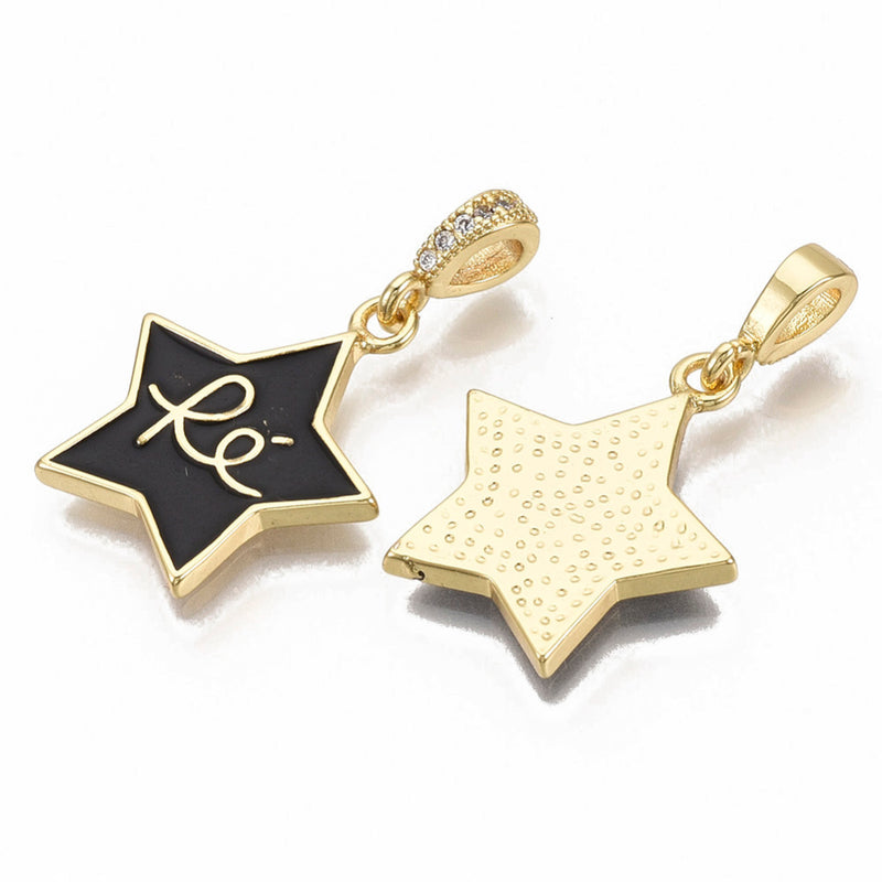 Fé, Estrella, Brass, Enchapado 16k, Charm y Pendant