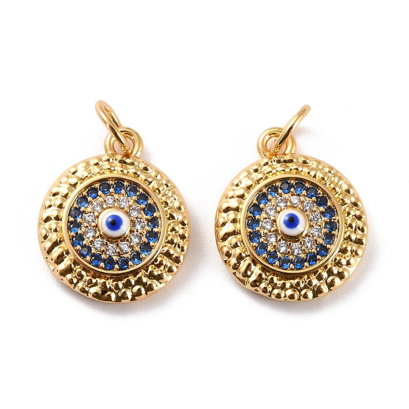 Ojo, Evil Eye, Brass, Enchapado 18k, Charm y Pendant