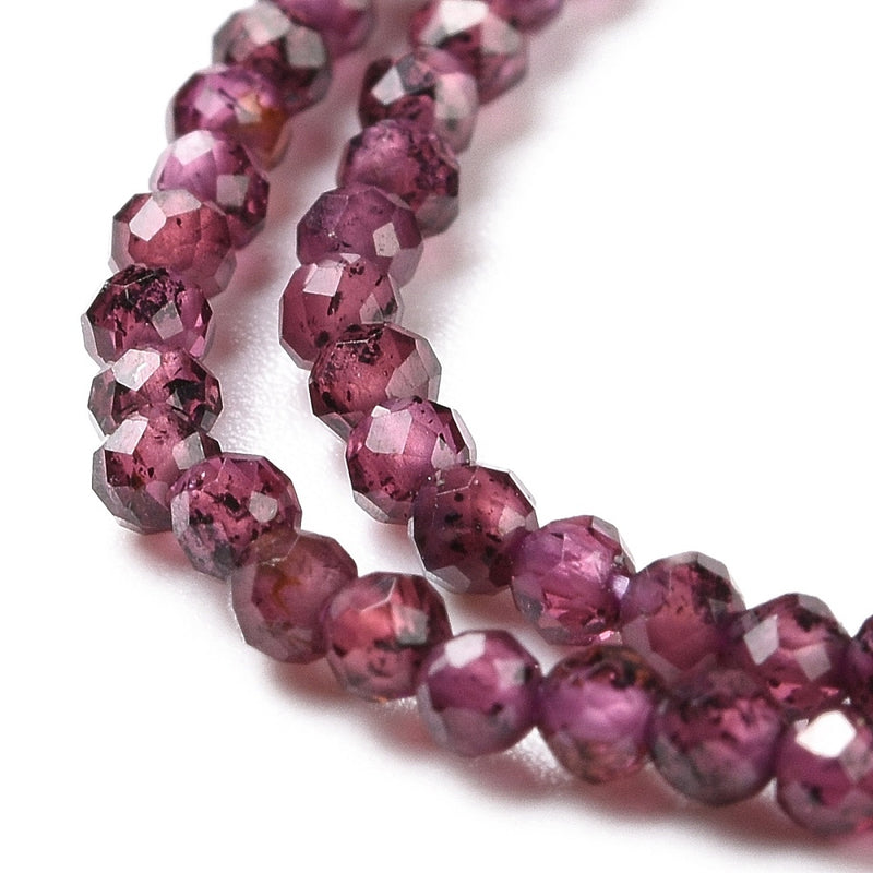 Garnet, Piedra Facetada, 2mm, Beads